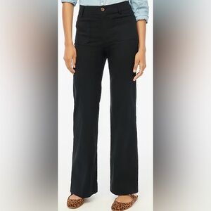 J.Crew Petite Lizzie High-Rise Wide-Leg Pants Black Size 28P NWT